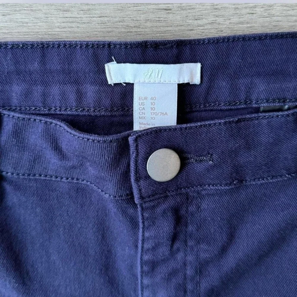 H&M Navy Blue Cotton Shorts Size 10 - Picture 4 of 5